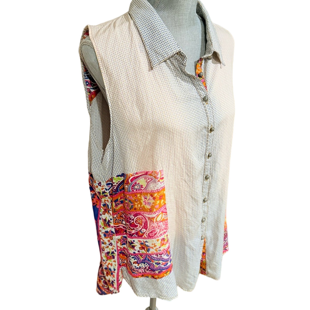 Aratta Silent Journey Sleeveless Boho Blouse - Size S